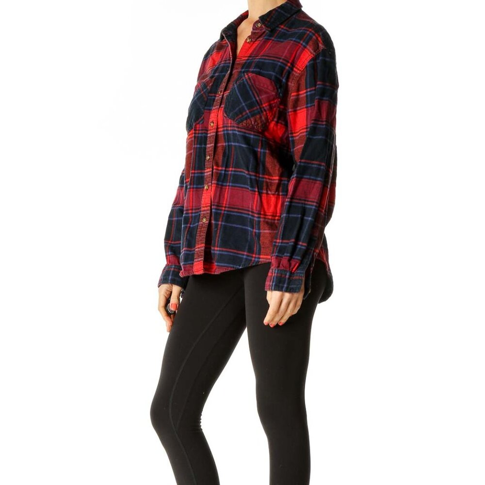 BDG Red Checkered All Day Wear Shirt - Picture 2 of 3